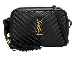 Lou Camera Tassel Bag, Leather, Black, GLT612544.0221, DB, 2*